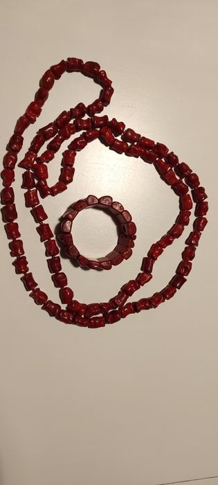 Korale - koralowiec - naszyjnik z bransoletą