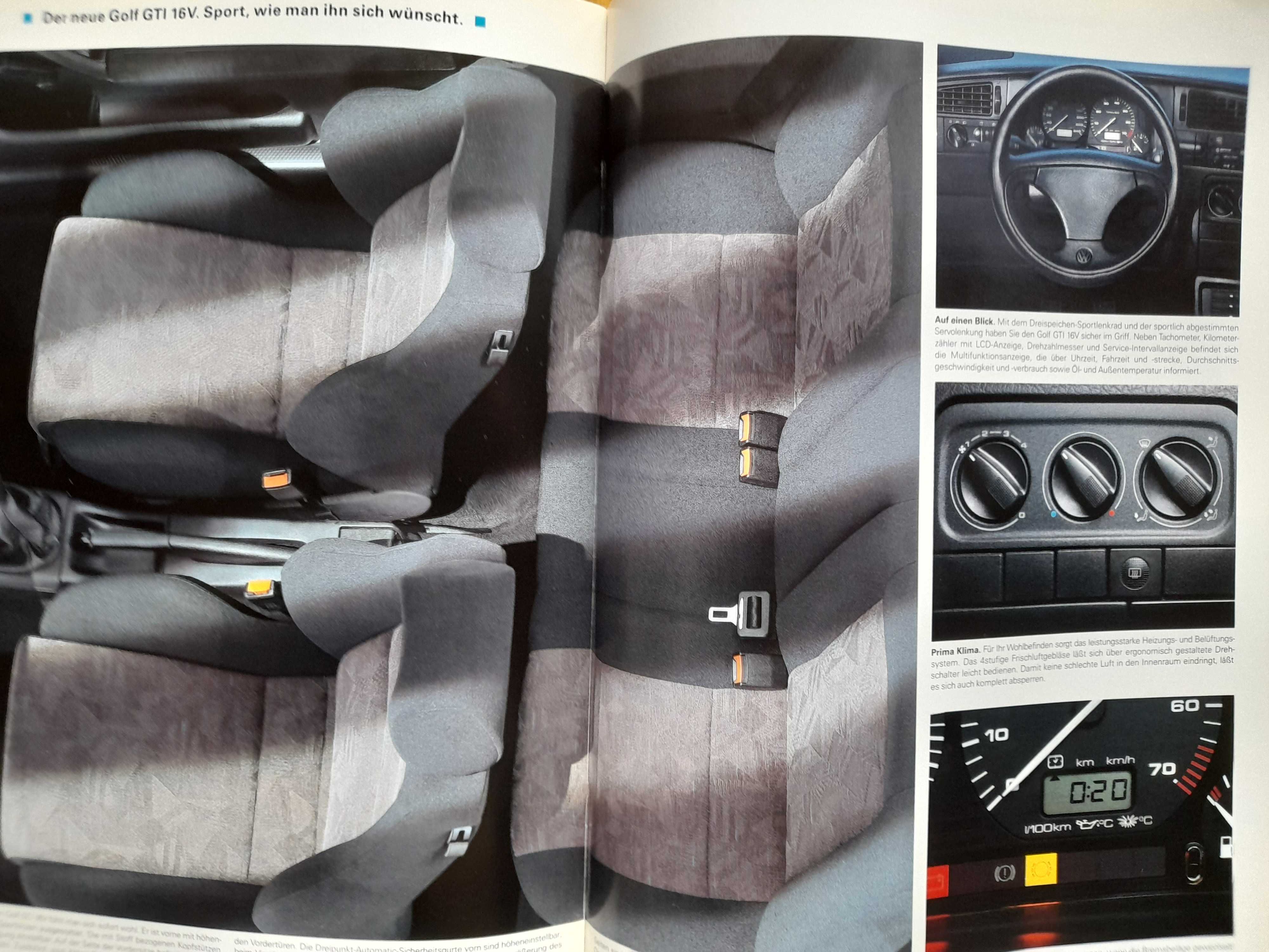 VOLKSWAGEN Golf GTI prospekt niemiecki rok 1991