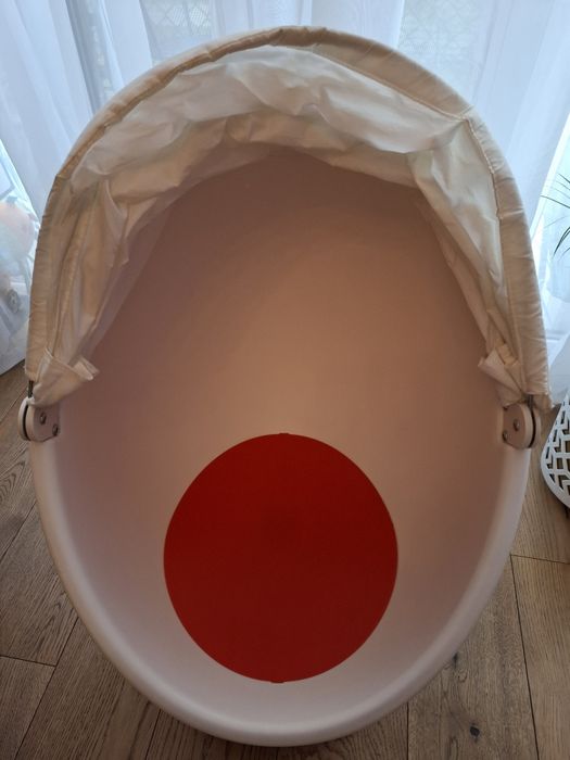 IKEA PS LOMSK Fotel obrotowy dla dzieci biały pomarańcz jajo