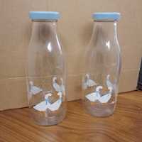 Garrafas de vidro de 1 L para sumo, água, leite Duas