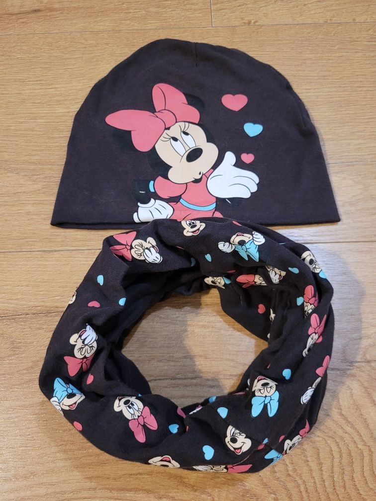 Disney minnie komin i czapka zestaw wiosenny junior minnie disney minn