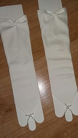 Rękawiczki białe ślubne