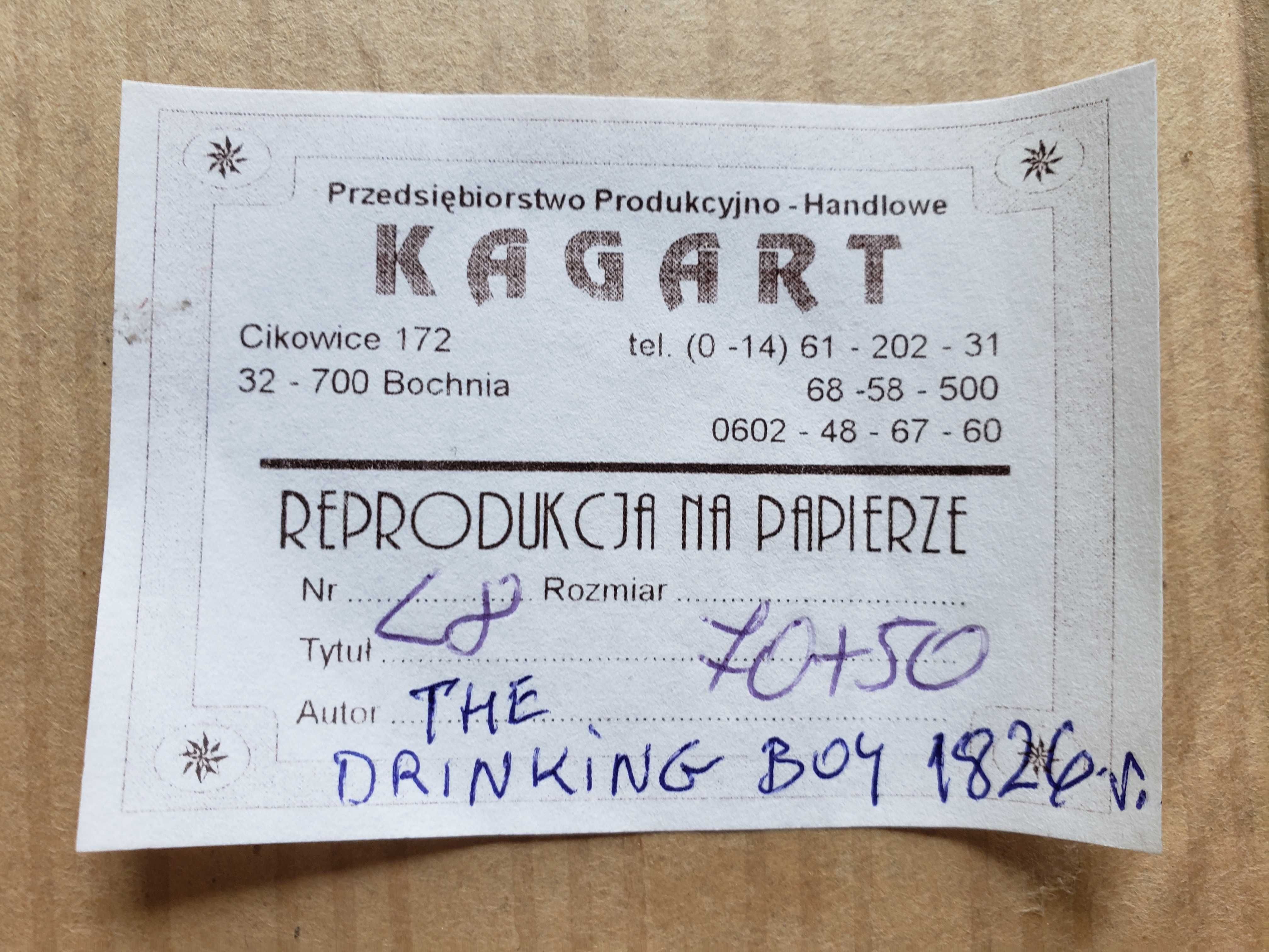 Obraz ,,the drinking boy" reprodukcja . Autor John Constable 1826 r.