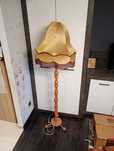 Lampa podłogowa drewniana prl abażur loft vintage