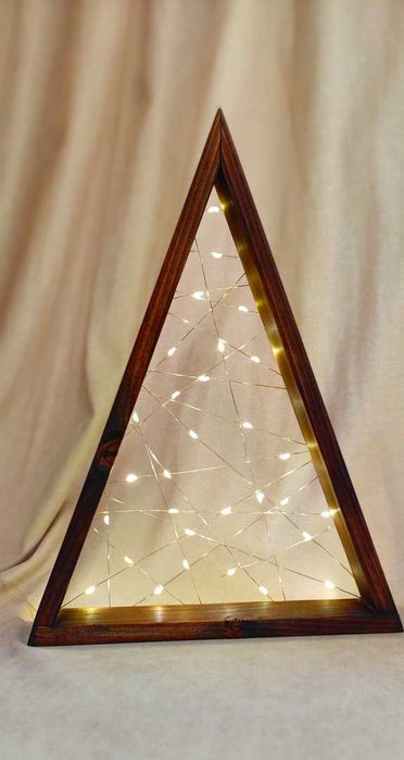 Choinka Drewniana z Lampkami LED USB