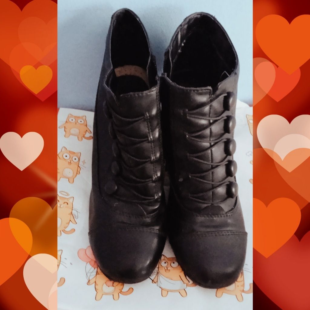 Buty Botki Kozaki Damskie Krótkie Kwadratowy Obcas Deichmann Ariane 36