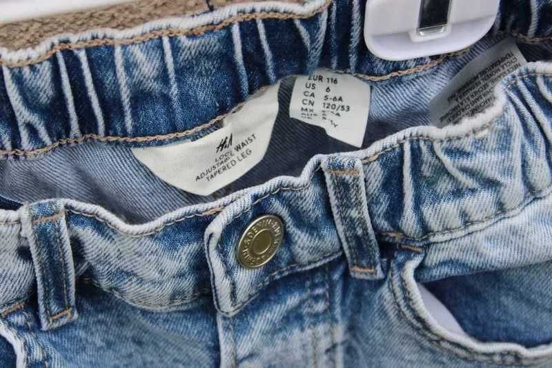 spodnie jeans jeansowe z dziurami H&M r. 116 nowe