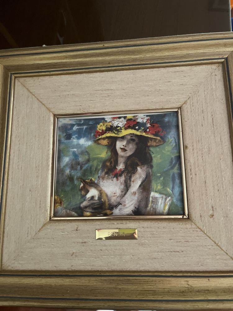 Quadros em azulejo: réplicas de pinturas famosas.