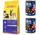 Josera JosiDog sucha karma dla psów Active 2,7kg + mokra karma 400g x2