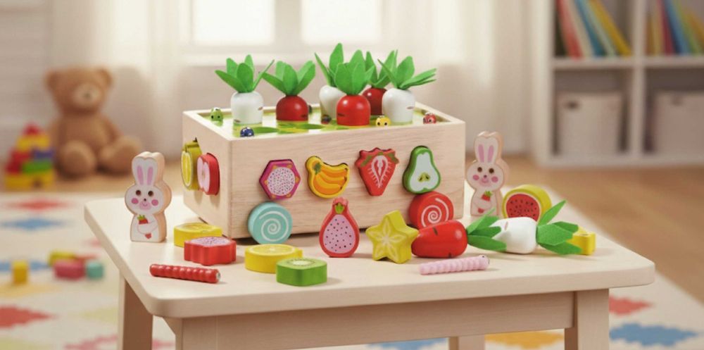 Duże Klocki Drewniane Edukacyjne Konstrukcyjne Sorter Na Prezent Nowe