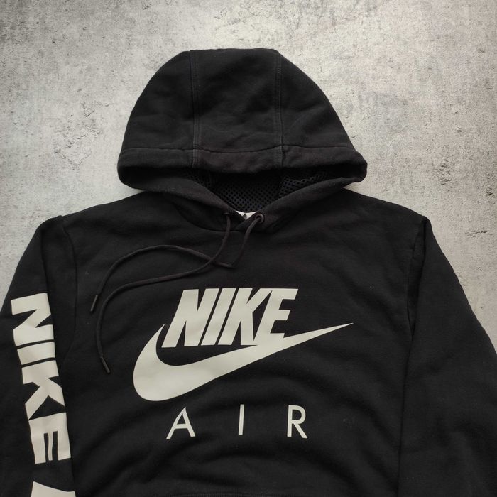 MĘSKA Bluza z Kapturem Bawełna Nike AIR Max Duże Logo Czarna Nadruk