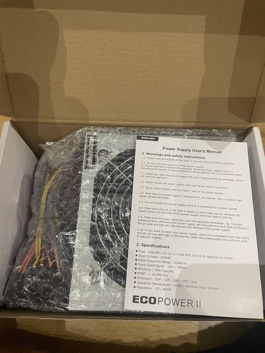 TOOQ ATX 500W Power Supply – New, Sealed64552126348163121