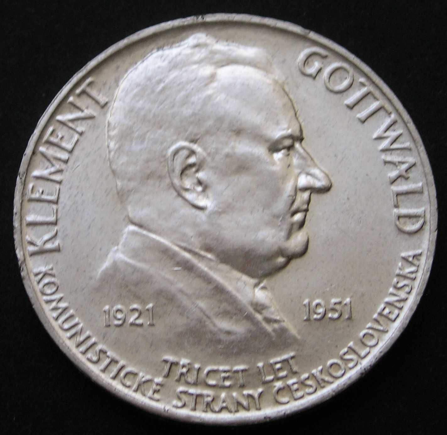 Czechosłowacja 100 koron 1951 - Gottwald - srebro