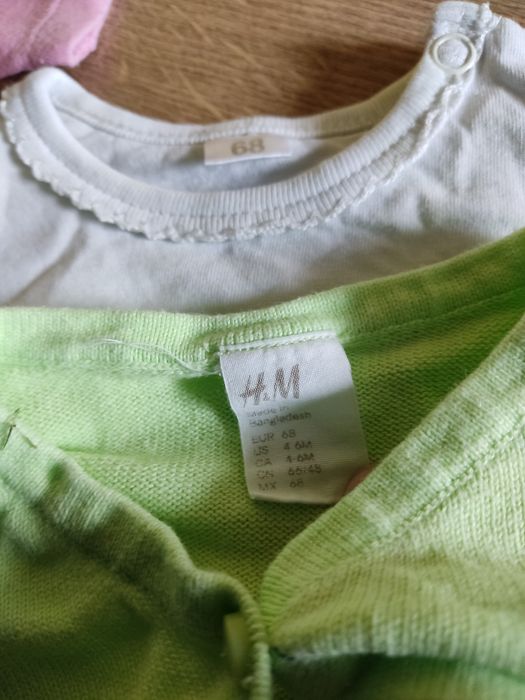 Bluzka dziewczęca niemowlęca z długim rękawem koszulka Zestaw 4 szt 68