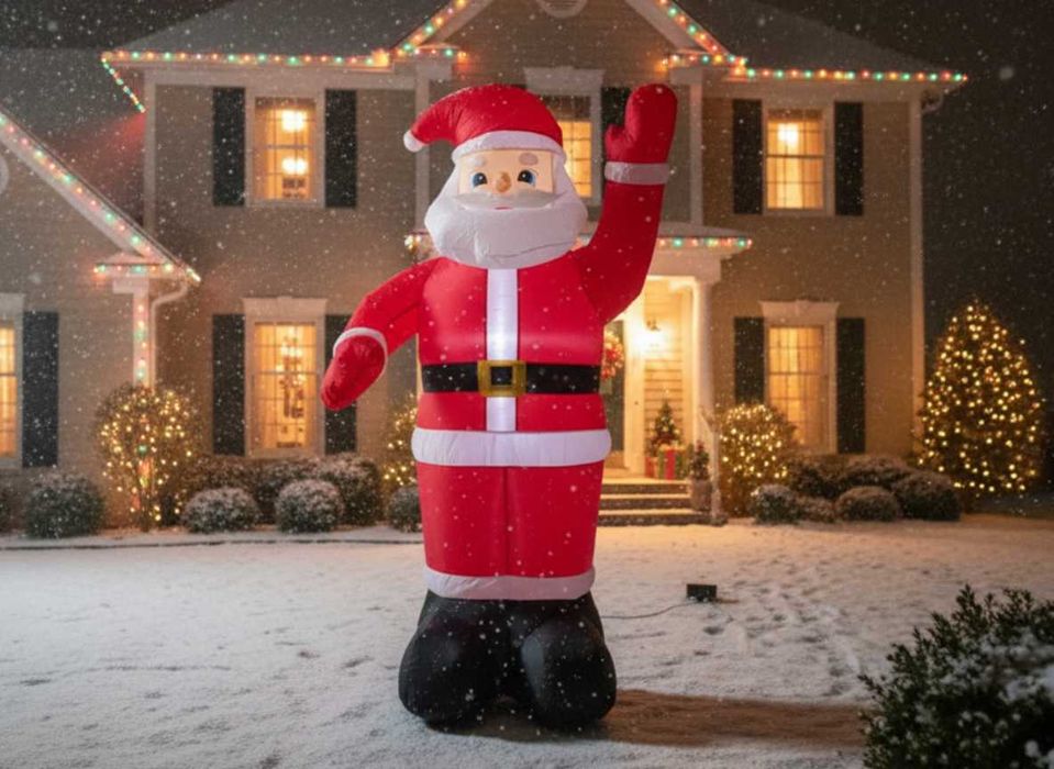 Dmuchany MIKOŁAJ Duży Nadmuchiwany Stojący Świecący Zewnętrzny LED 180