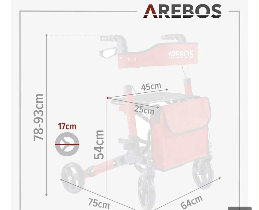 Arebos  aluminiowy składany lekki pomocnik do chodzenia Balkonik