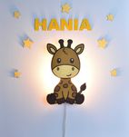 Drewniana lampka dla dzieci-żyrafa, dekoracja, ozdoba na ścianę