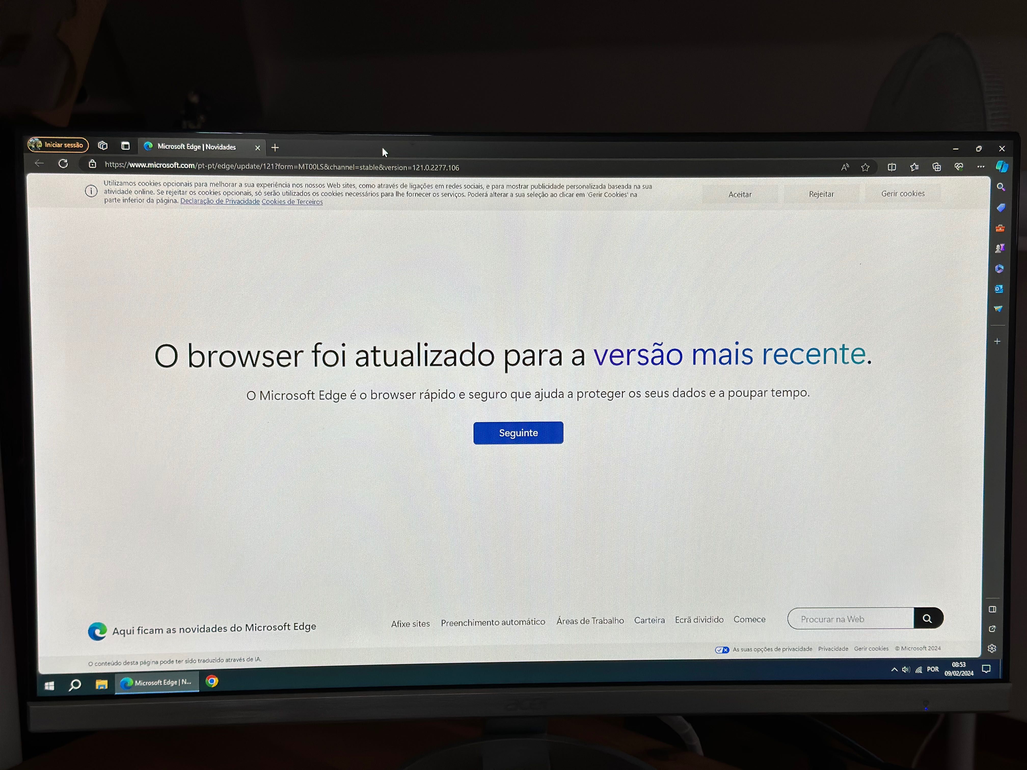 ASUS VivoPC 8Gb 128Gb + Monitor Acer + Periféricos sem fios