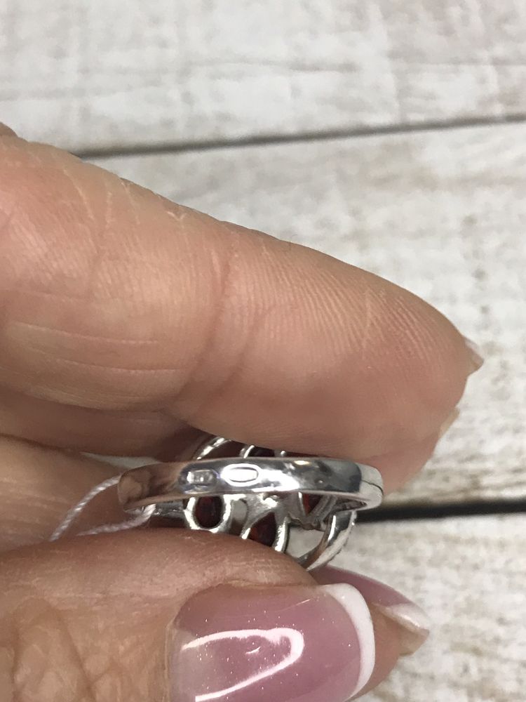 РАСПРОДАЖА!!! Серебряное кольцо с натуральным гранатом, серебро 925 пр