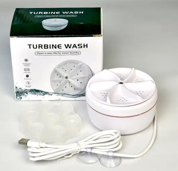 Ультразвукова портативна міні пральна машинка Turbine Wash, від USB та