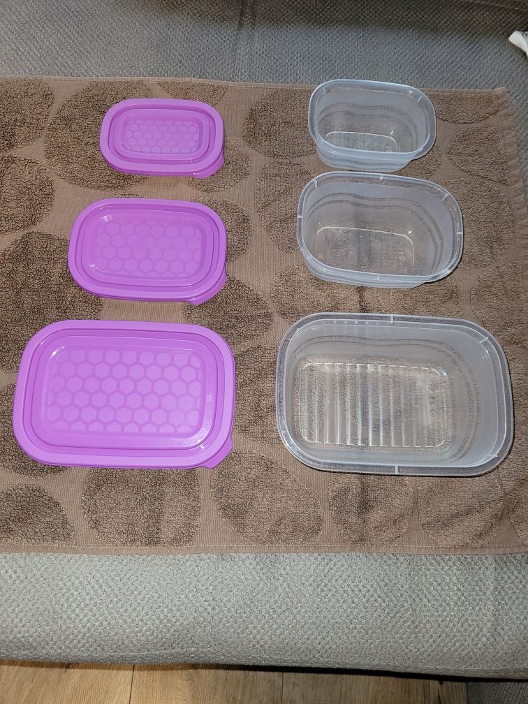 3 Pojemniki Plastikowe do przechowywania żywności/ Pojem 1  0.5  0.25