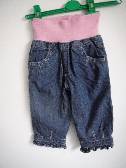 MotherCare spodnie jeansowe przejściowe 6-9 miesięcy