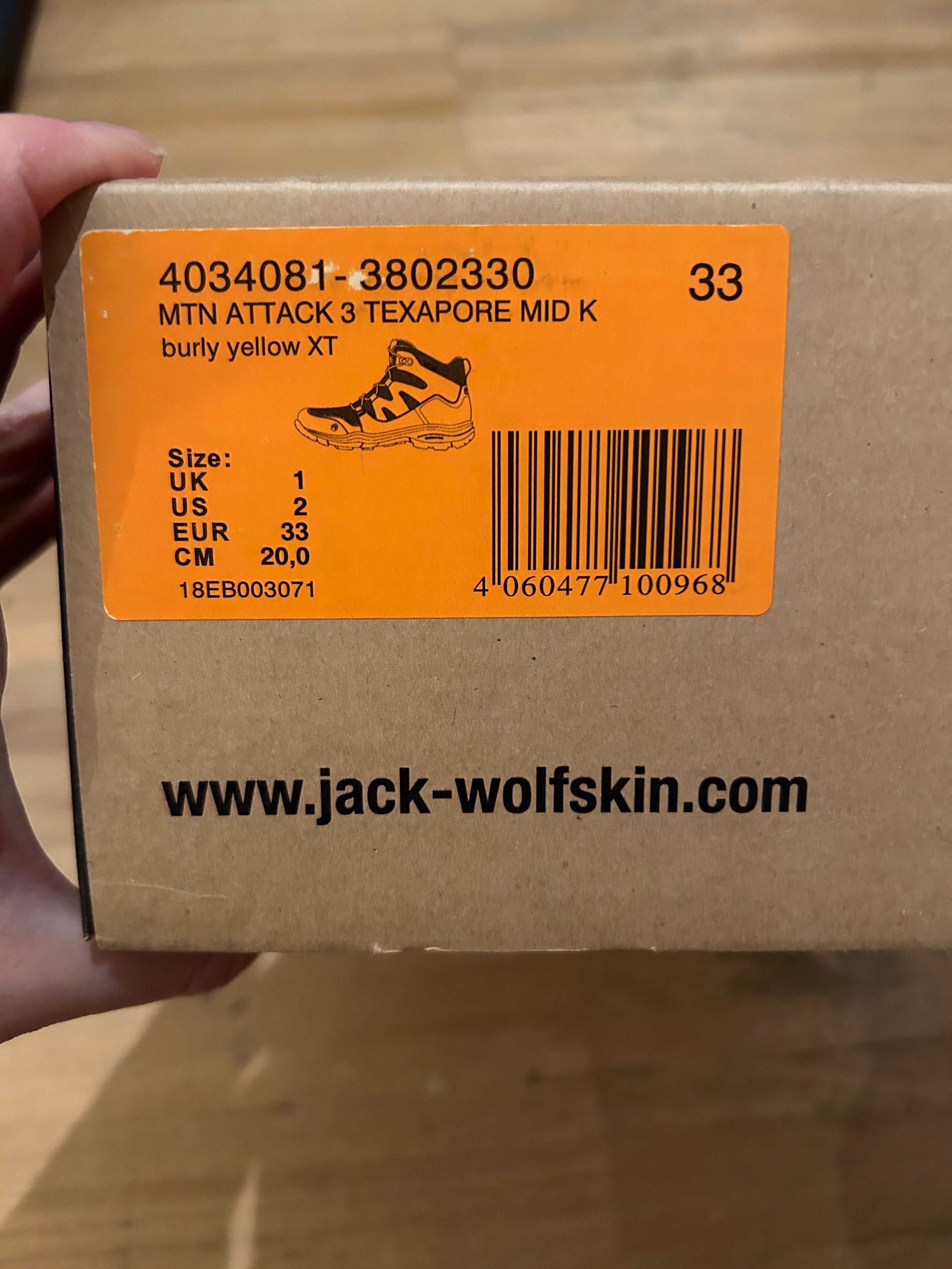 Buty zimowe, Jack Wolfskin, r. 33, dl.wkładki 21,5 cm