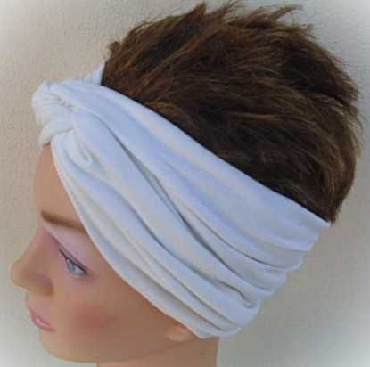 WIOSNA -LATO /  szeroka opaska na głowę ECRU  uniwersalny rozmiar