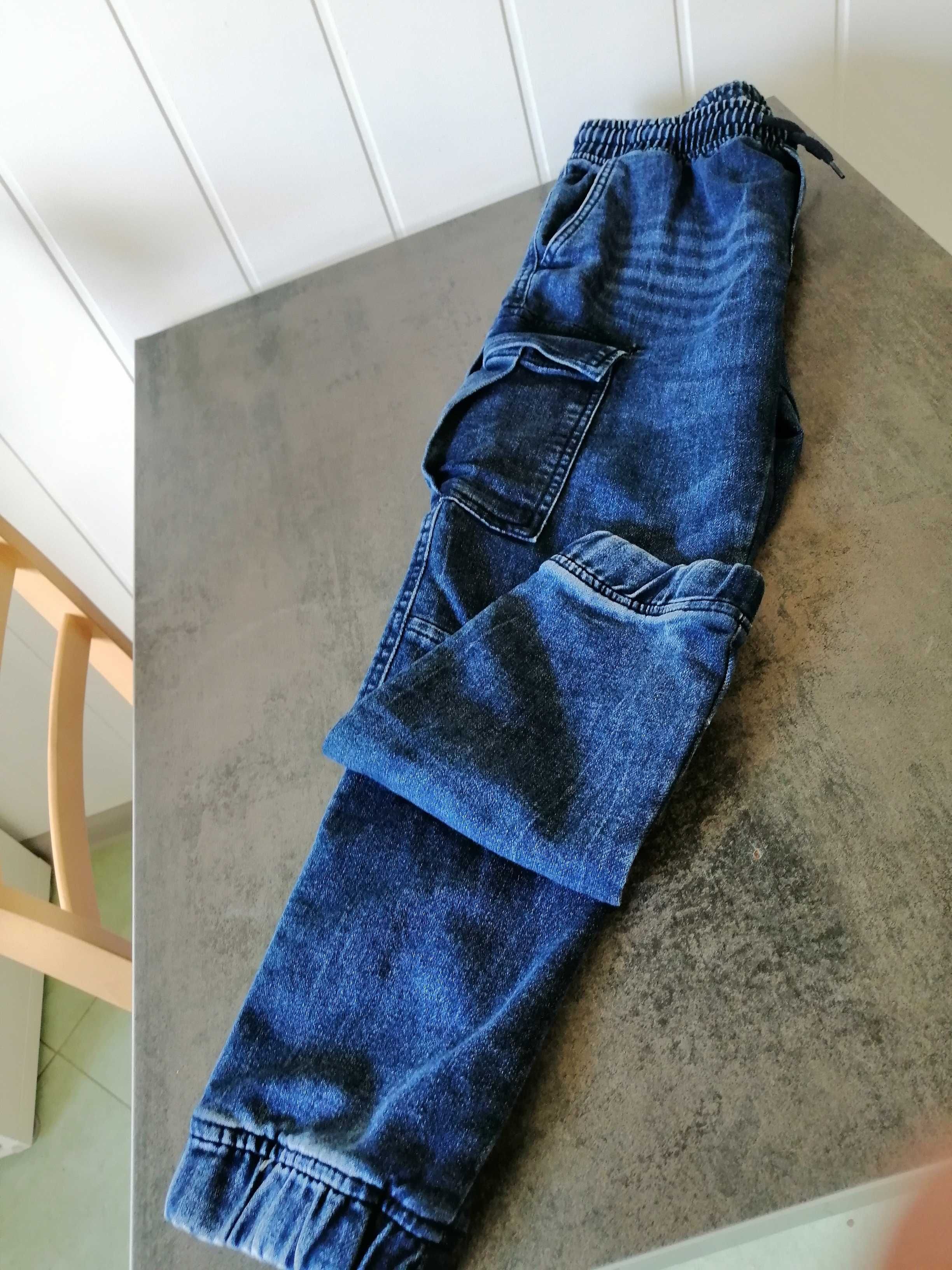 Spodnie jeansowe bojówki 152 wzrost