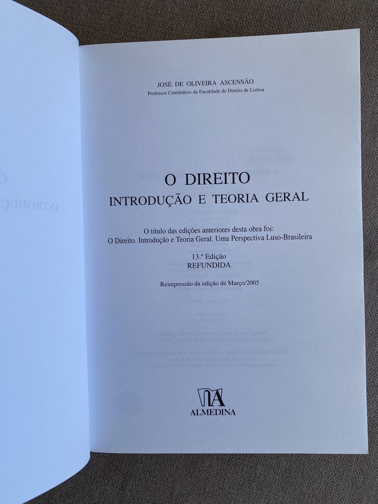 O Direito - Introdução e Teoria Geral, José de Oliveira Ascensão