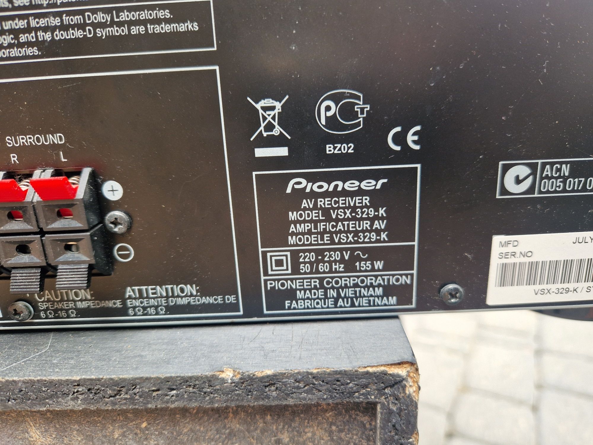 Amplituner Pioneer 105w + zestaw ONKYO Kina domowego 5.1