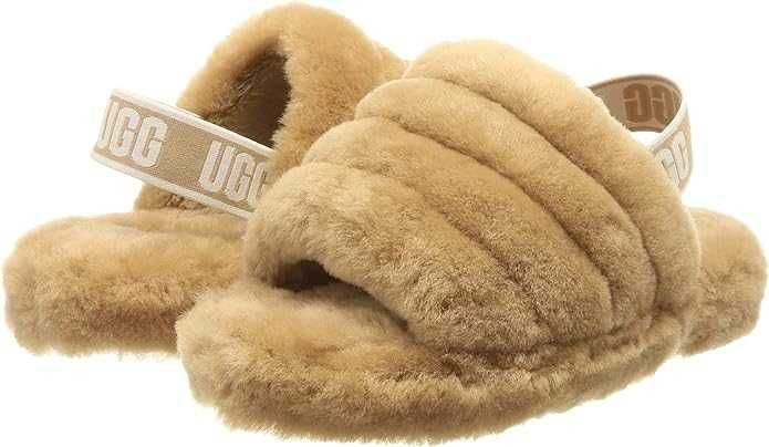 Детские меховые тапочки-слинги шлепанцы UGG Unisex Fluff Yeah