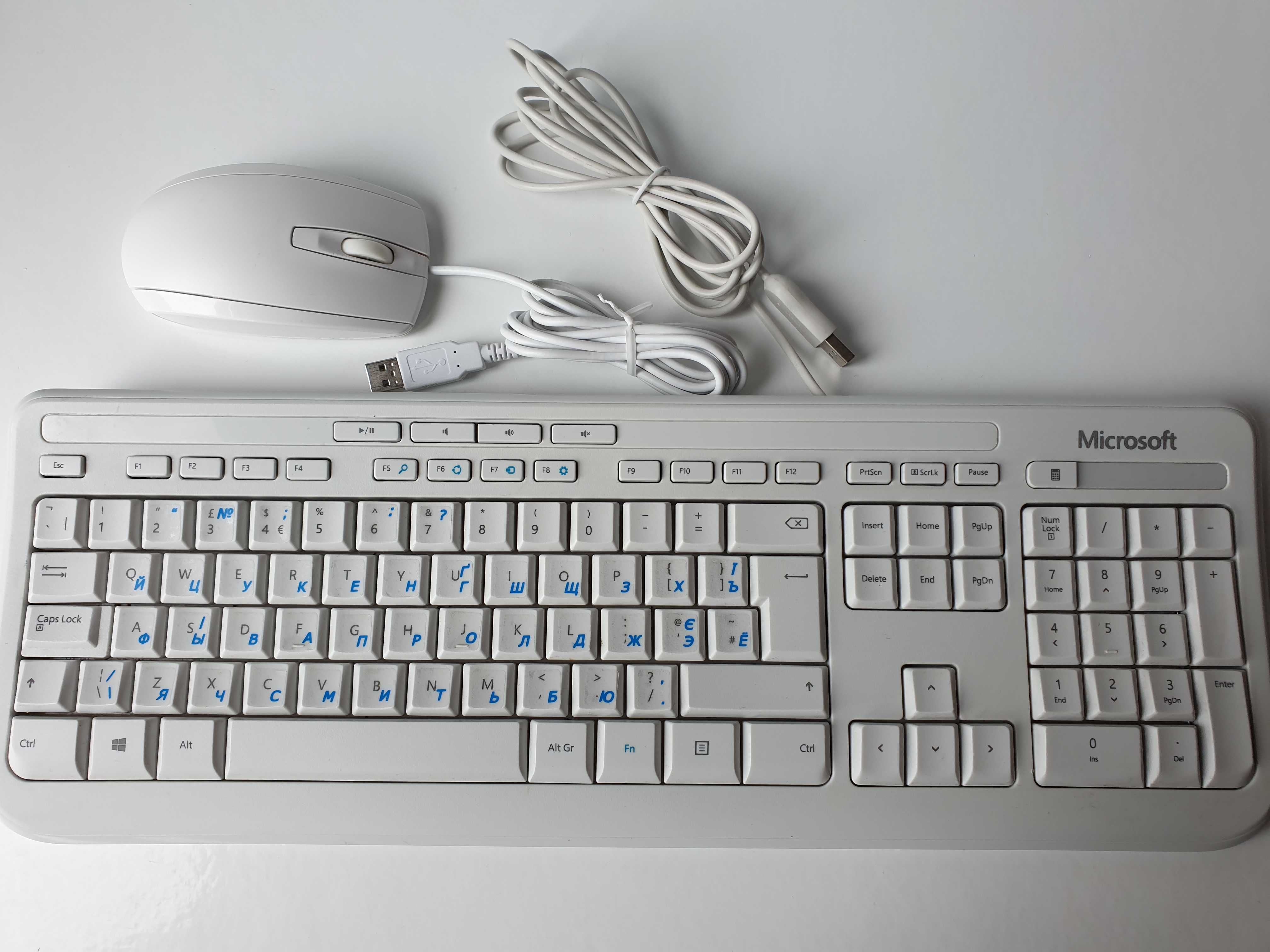 клавіатура   Microsoft 1576 USB +  миша біла USB