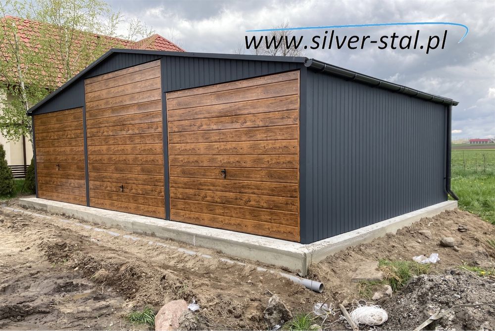 Garaż blaszany 9x6 wiata garaże blaszane 9x7 silver-stal