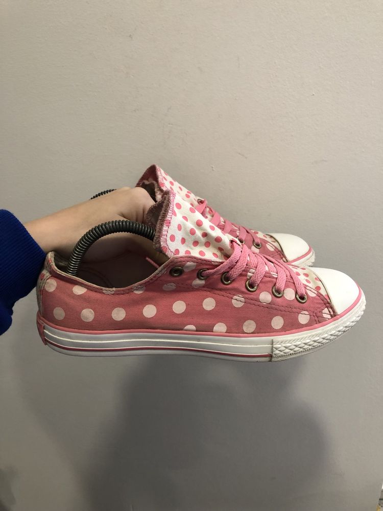 Trampki converse all star rozowe w kropki roz. 38,5