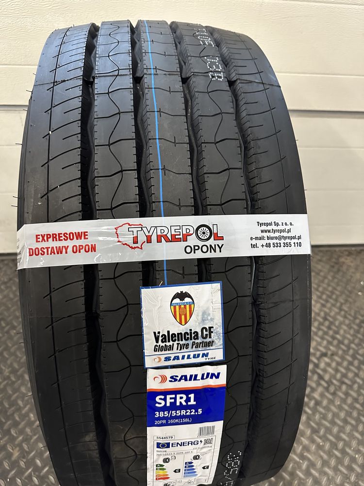 1270netto MOCNA opona 385/55 R22.5 SAILUN PRZÓD 385 55 Front Naczepa