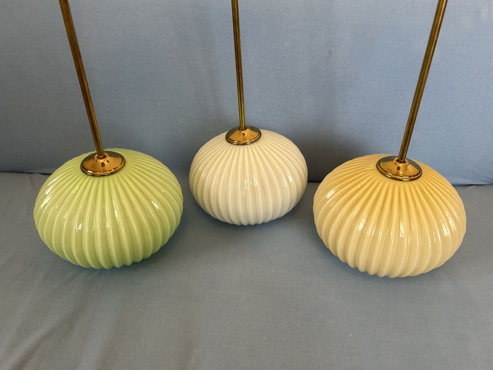 Stara lampa art deco szklany klosz żyrandol