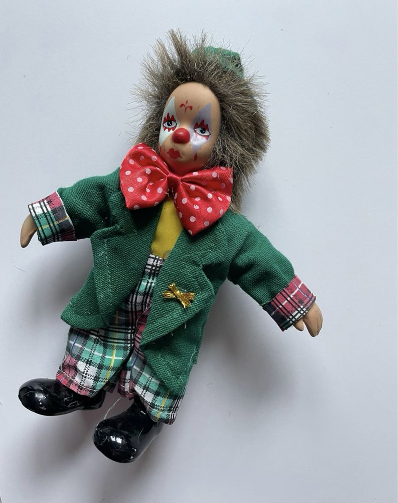 Stara lalka klown clown z porcelany porcelana wysokość 23 cm