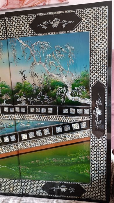 Продається антикварна картина панно у японському стилі