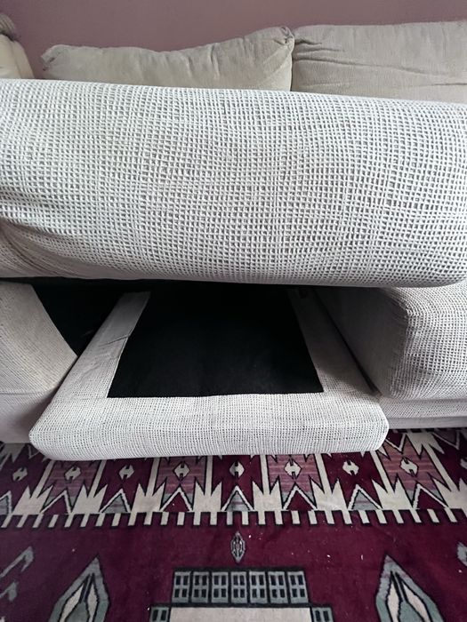 Sofá Chaise Longue de Tecido Bege