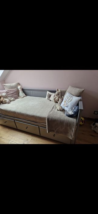 Hemnes Ikea łóżko szare jak nowe