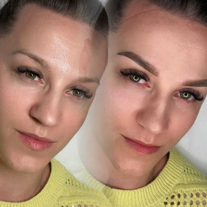 Makijaż permanentny brwi modelka