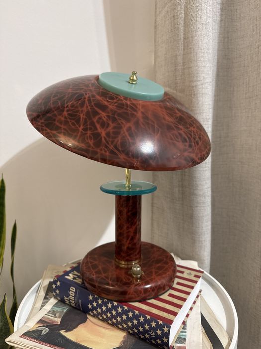 lampka lampa stołowa vintage klosz dekoracyjna staroświecka antyk