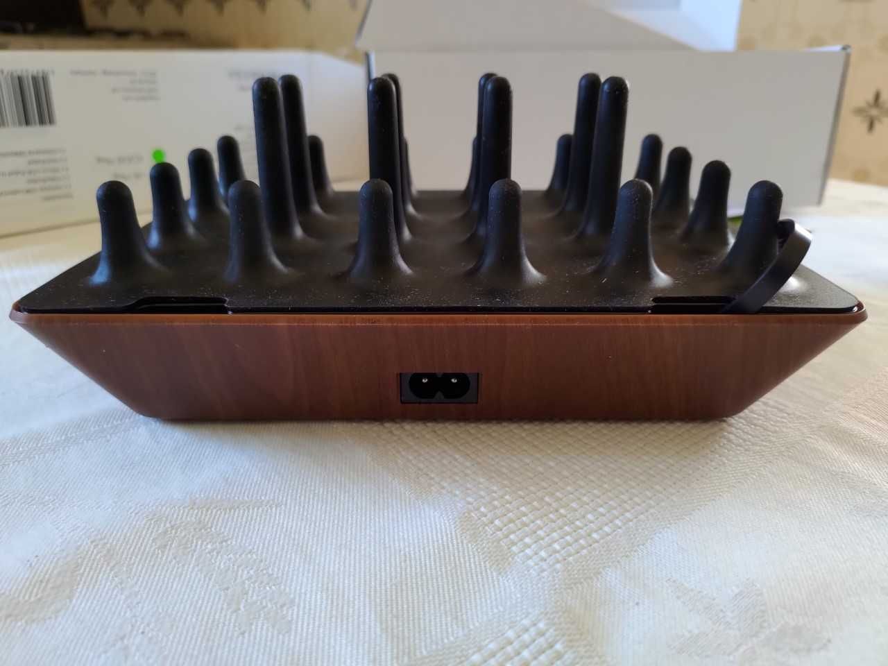 Estação de carregamento USB nova - ZENTREE BLACK WOODEN EDITION