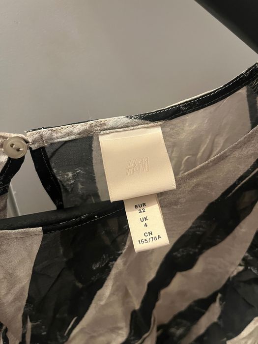 Bluzka koszula H&M beżowa kremowa czarna, rozm. 34. Nowa