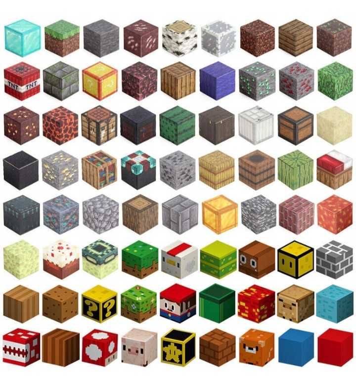 Klocki magnetyczne bloki bloczki Minecraft 100 klocków i 2 ludziki
