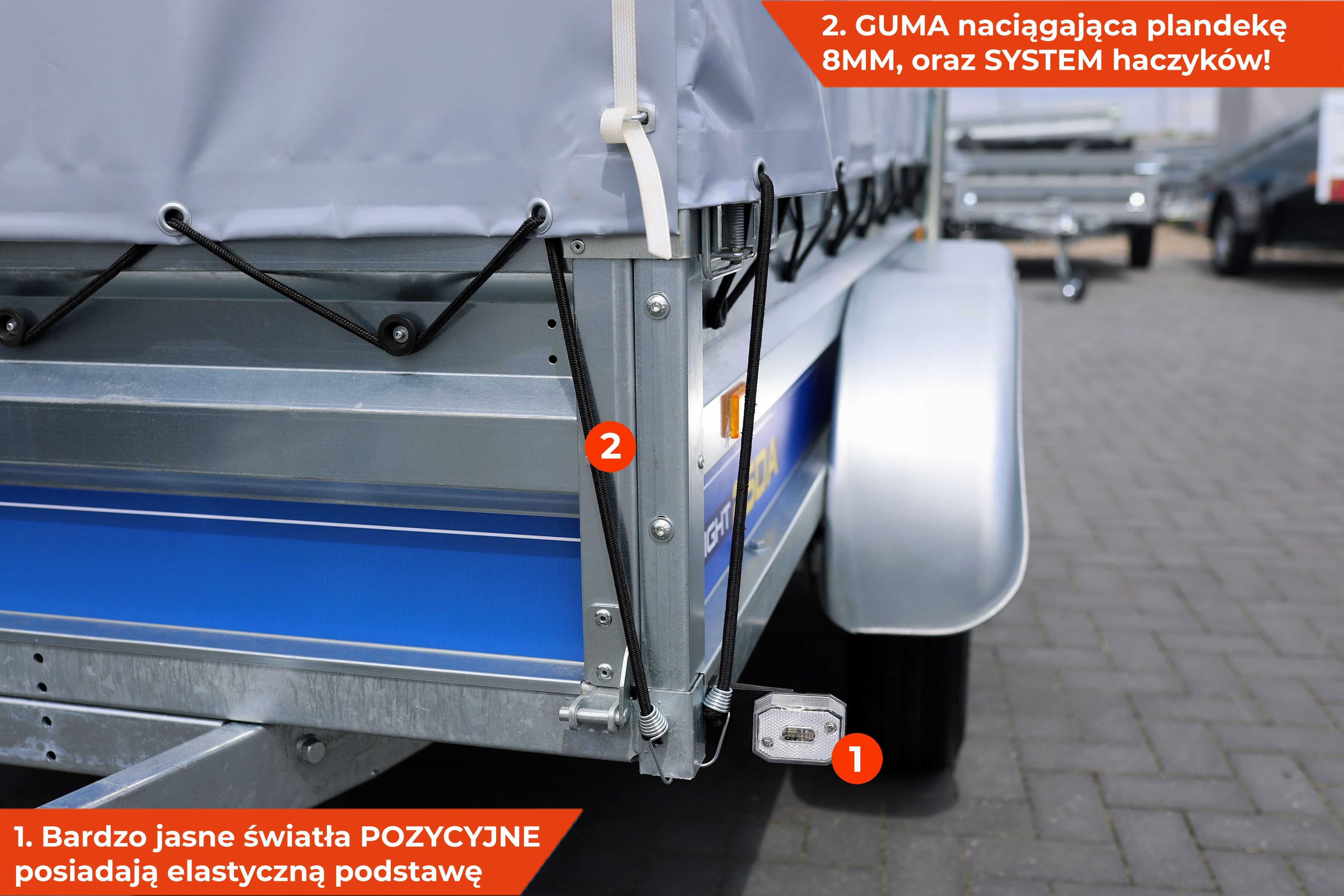 Przyczepka samochodowa z plandeką 252 x 135 Vesta light 25DA tandem