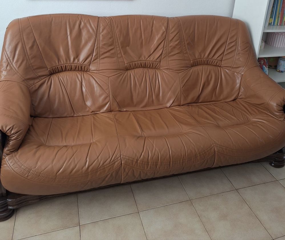 Sofa de 3 lugares pele