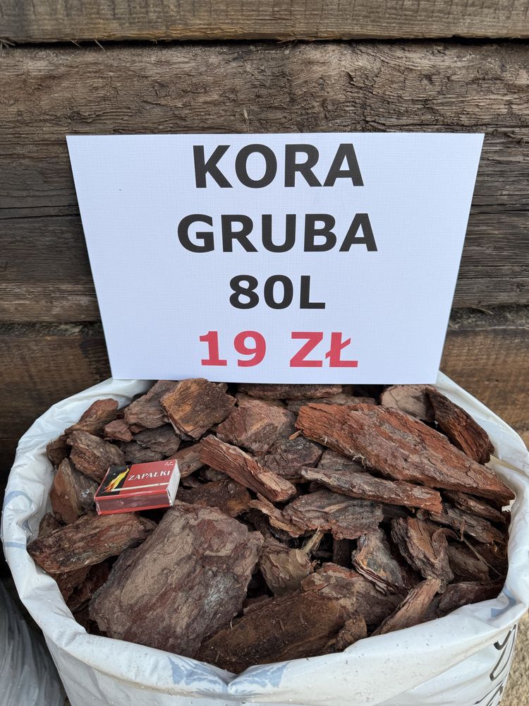 Kora sosnowa 80l trzy frakcje Droba Średnia Gruba .Transport