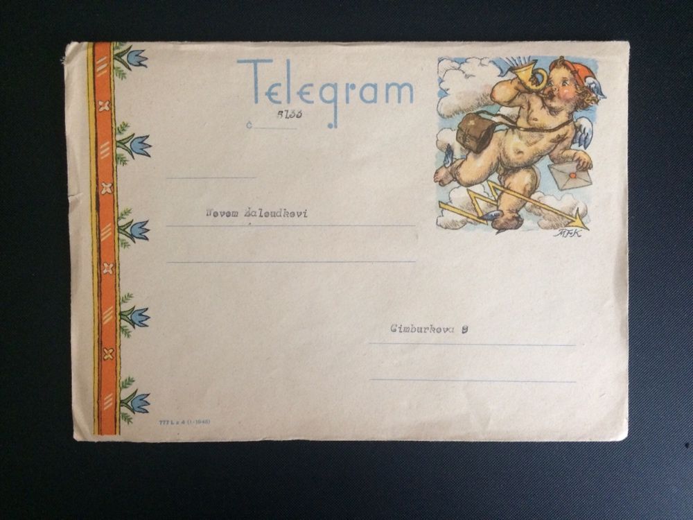 Конверт с телеграммой 1948г.